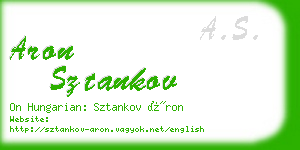 aron sztankov business card